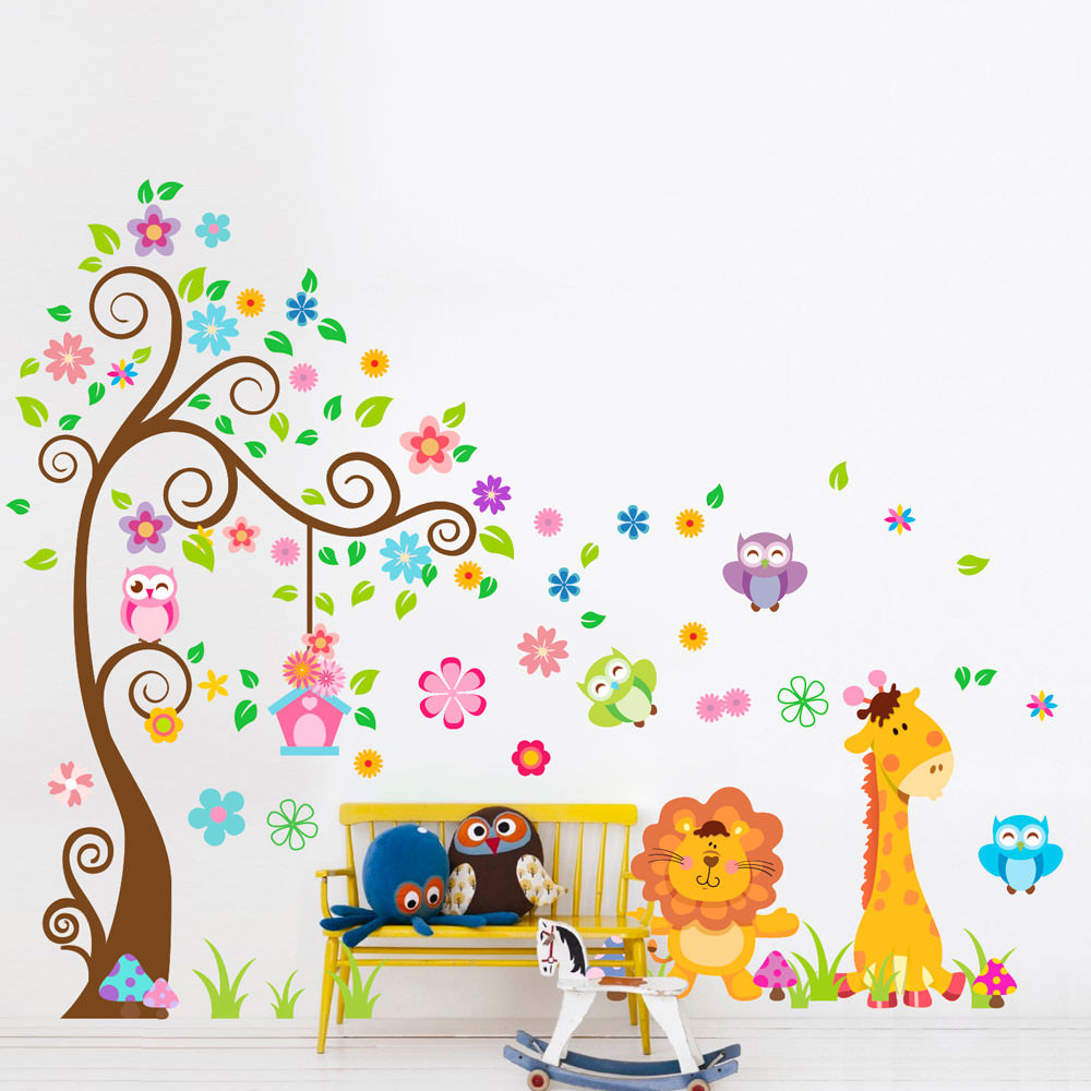 Adesivo de Parede Infantil Árvore e Animais - Modelo Exclusivo | Bem Colar