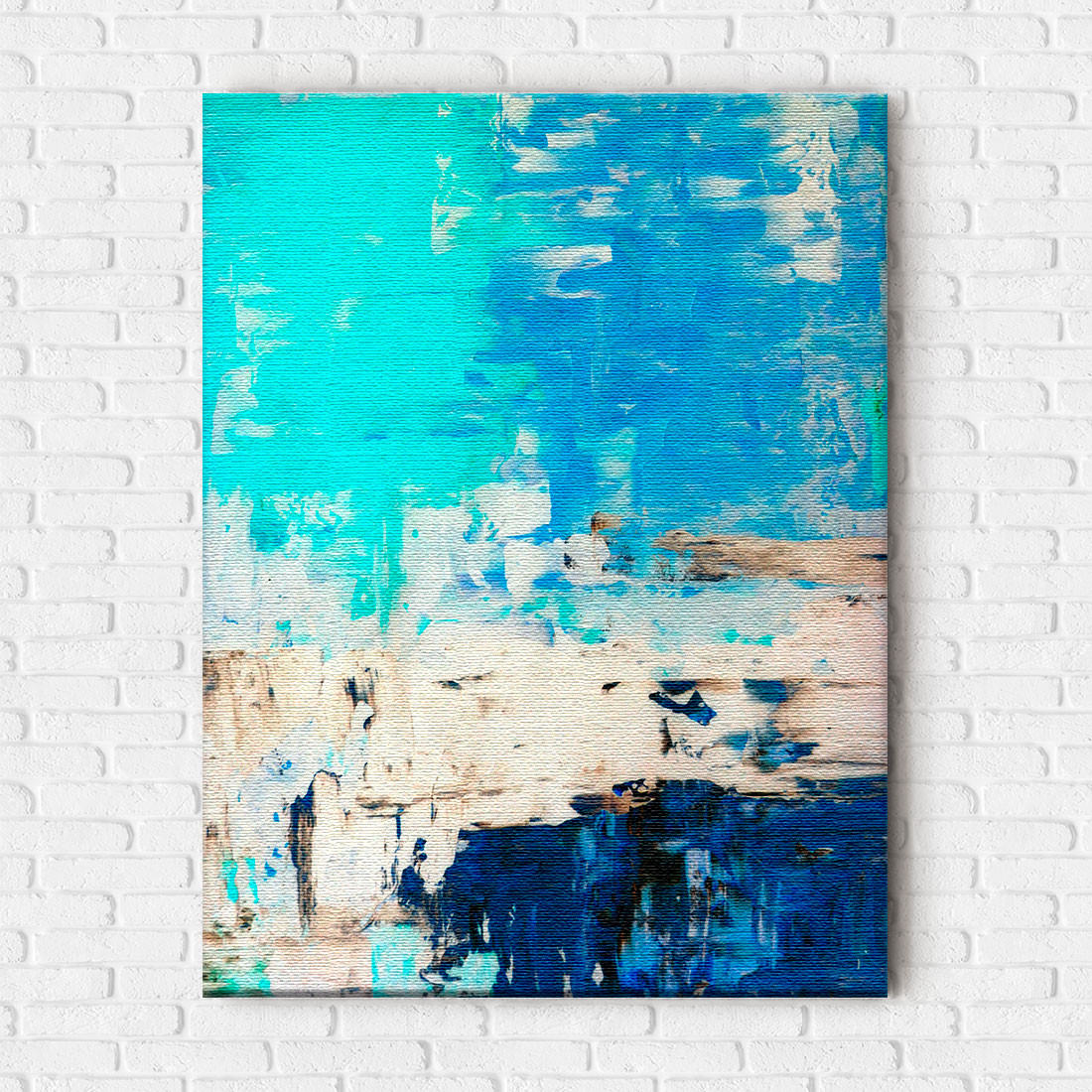 Quadro Decorativo Pintura Abstrata Azul - Em Canvas | Bem Colar